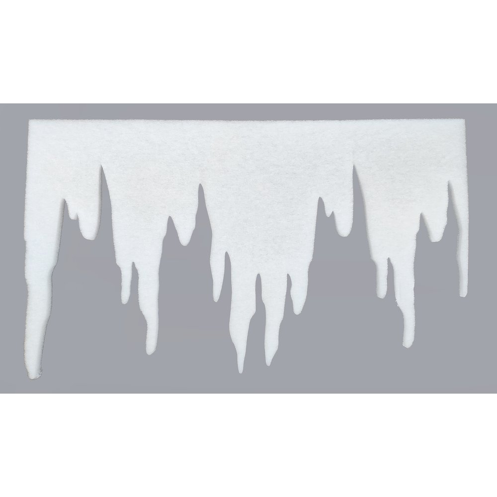 Eiszapfenfries dick XL weiß, 125x66 cm, 3cm