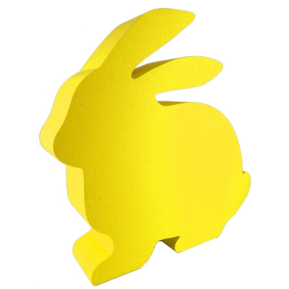 Hase sitzend Styrofoam gelb