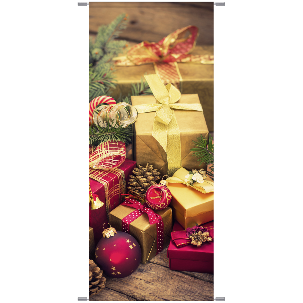Banner Geschenkpakete+Deko ,75 x 180 cm