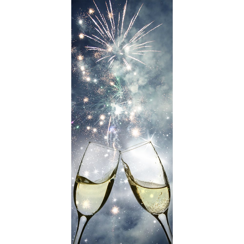 Banner Champagner Feuerwerk, 75 x 180 cm