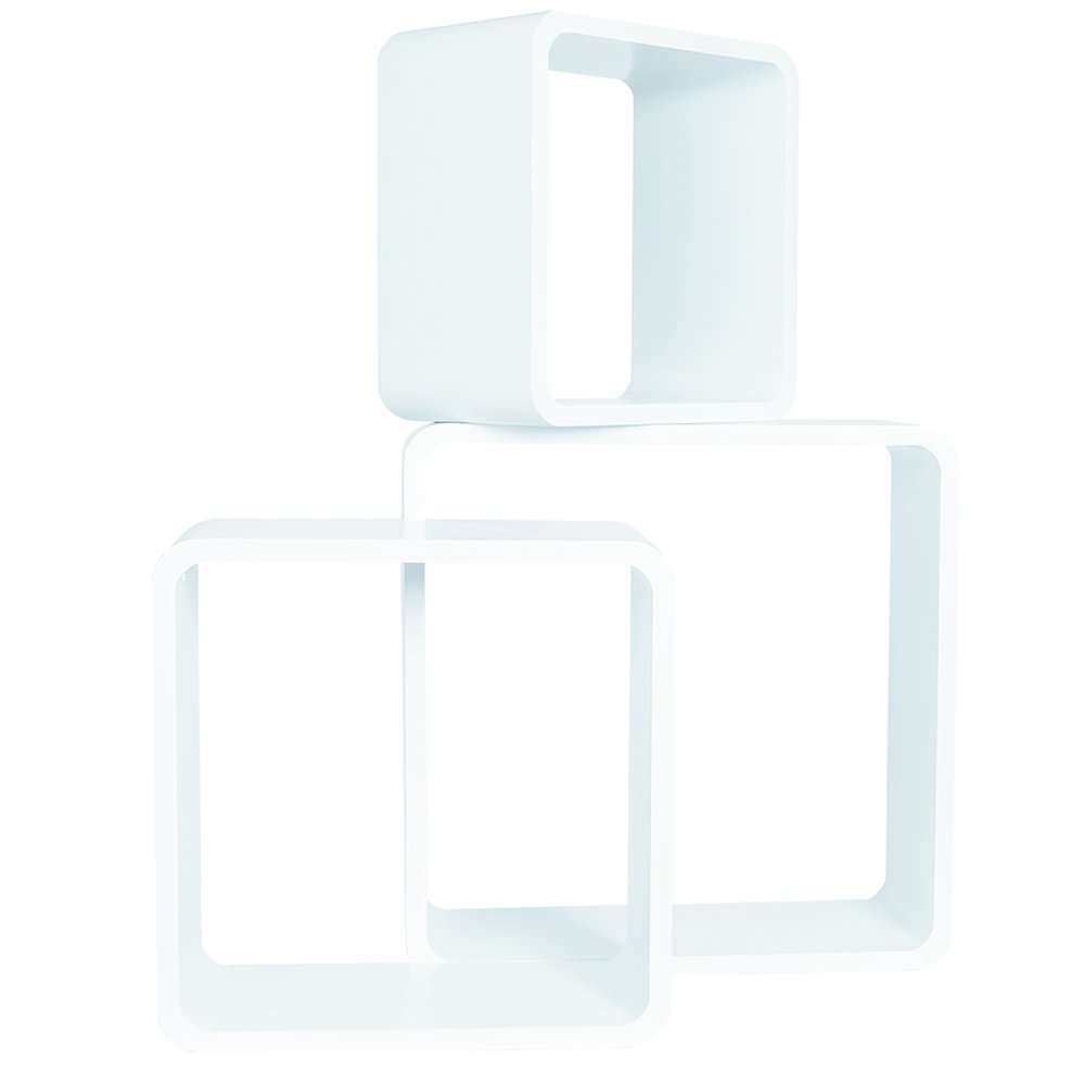 Dekowürfel Quadrat 3-teilig weiß, 50/42/35 cm