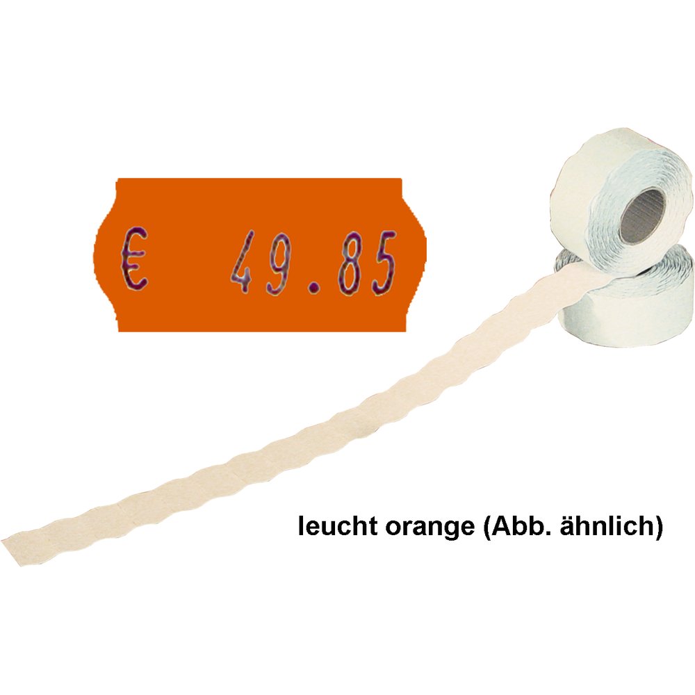 Etikettenrolle 1500 Stück leuchtrot 26 x 12 mm