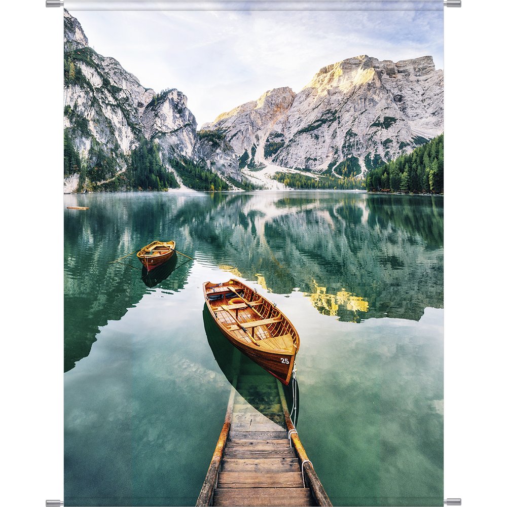 Banner XL Alpen Boot/See bunt, B 150 x H 200 cm