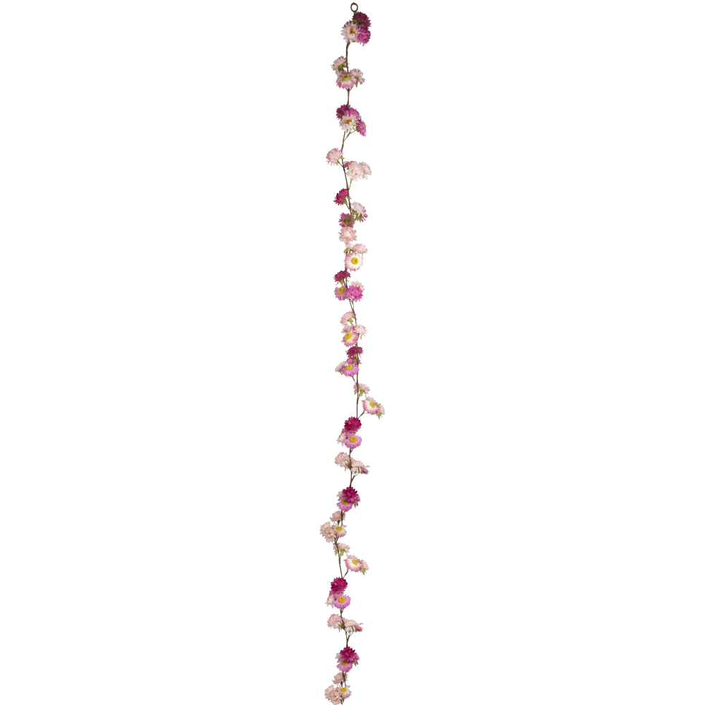 Strohblumen Girlande rosa/pink mix, 180 cm