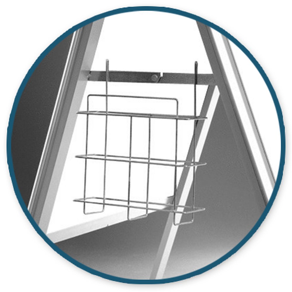 Prospektkörbe chrom, DIN A4