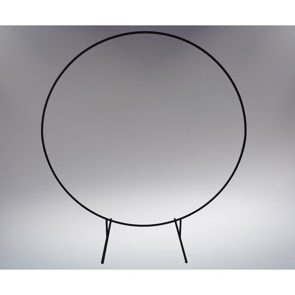 Metallring-Ständer Decoration schwarz matt, B 200 x H 210 cm