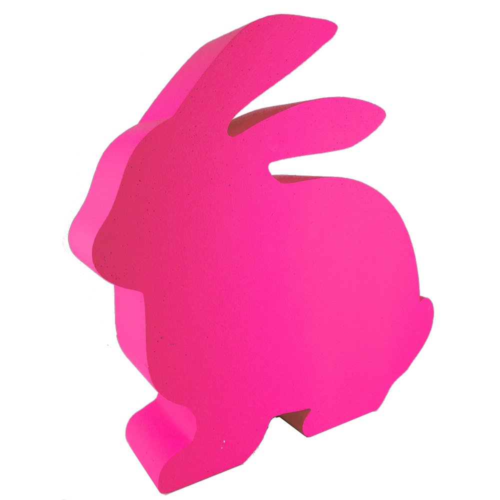 Hase sitzend Styrofoam pink