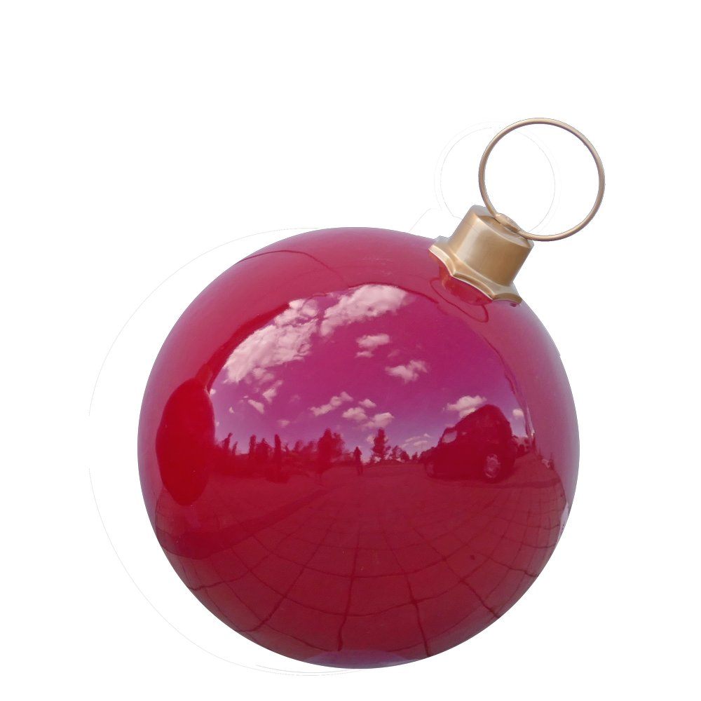 Fiberglas Objekt Kugel rot/gold, Ø60 cm, H80 cm