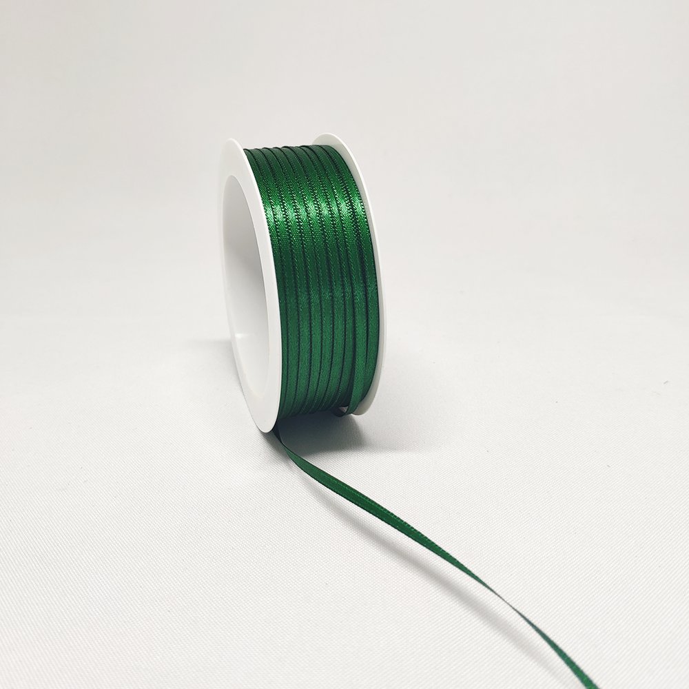 Doppelsatinband dunkelgrün, 3 mm x 50 m