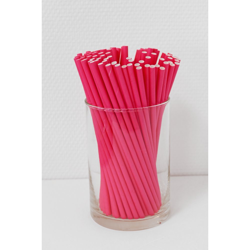Papierstrohhalme Deluxe rot, 100 Stück, Ø 6 mm
