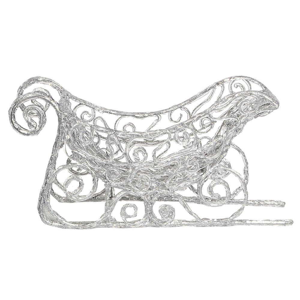 Schlitten Eiskristall silber-klar, 22 cm