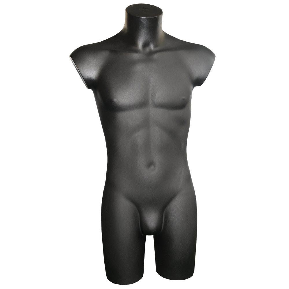 Herrenbüste/Torso Kunststoff schwarz, 95 cm