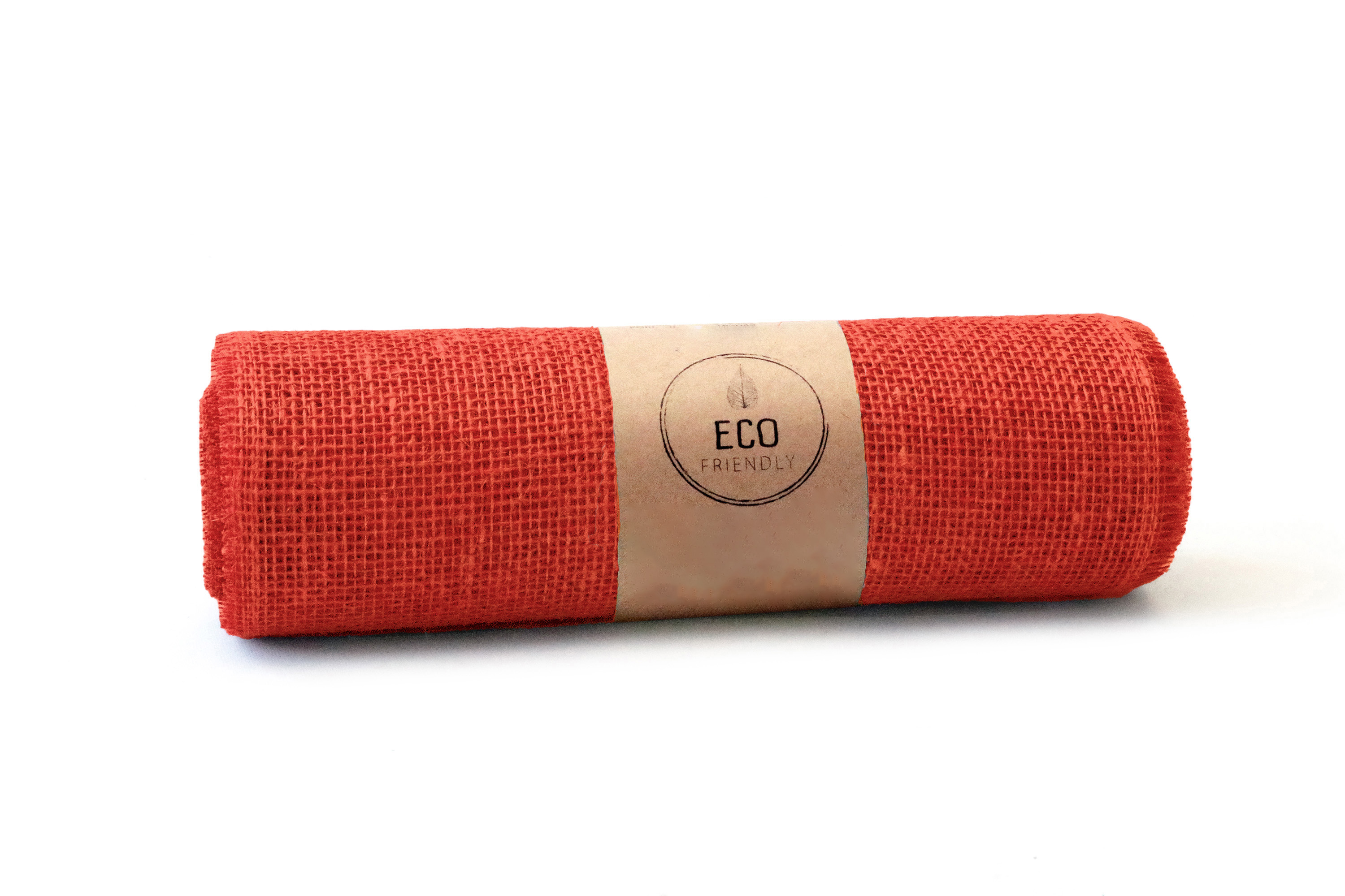 Tischband Jute fein rot,30cm x 5m
