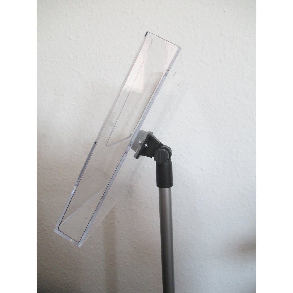 Prospektständer DIN A4 silber/schwarz, H 100 cm