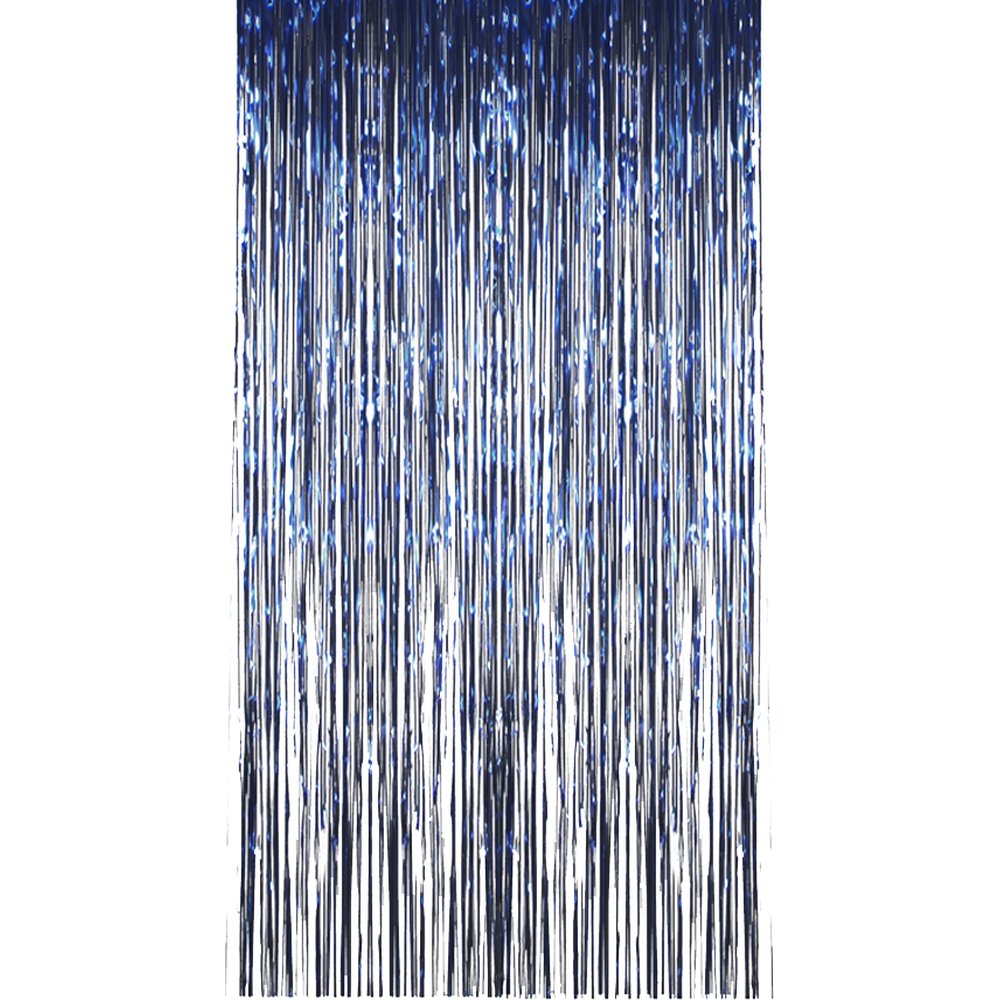 Fransenvorhang Folie blau, 1 m (2 x 50 cm) x 2 m