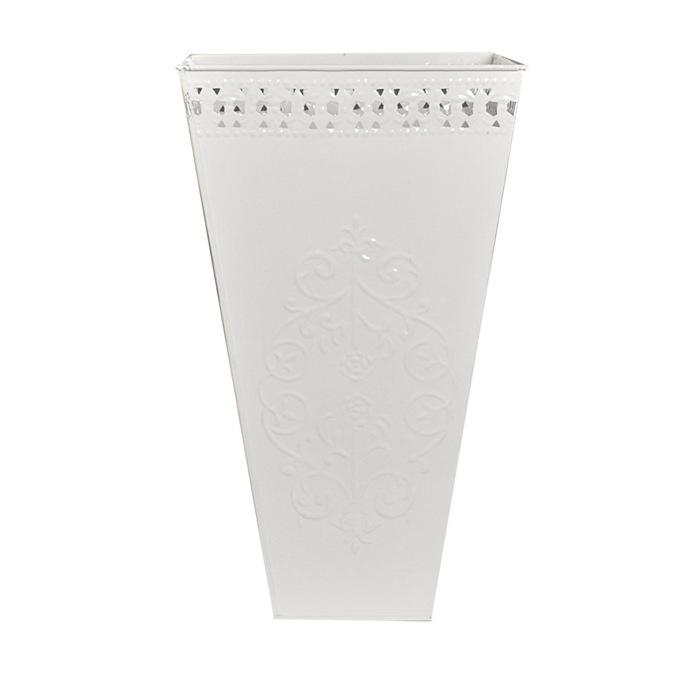 Metallvase Ornament weiß, Ø 27 x 45 cm