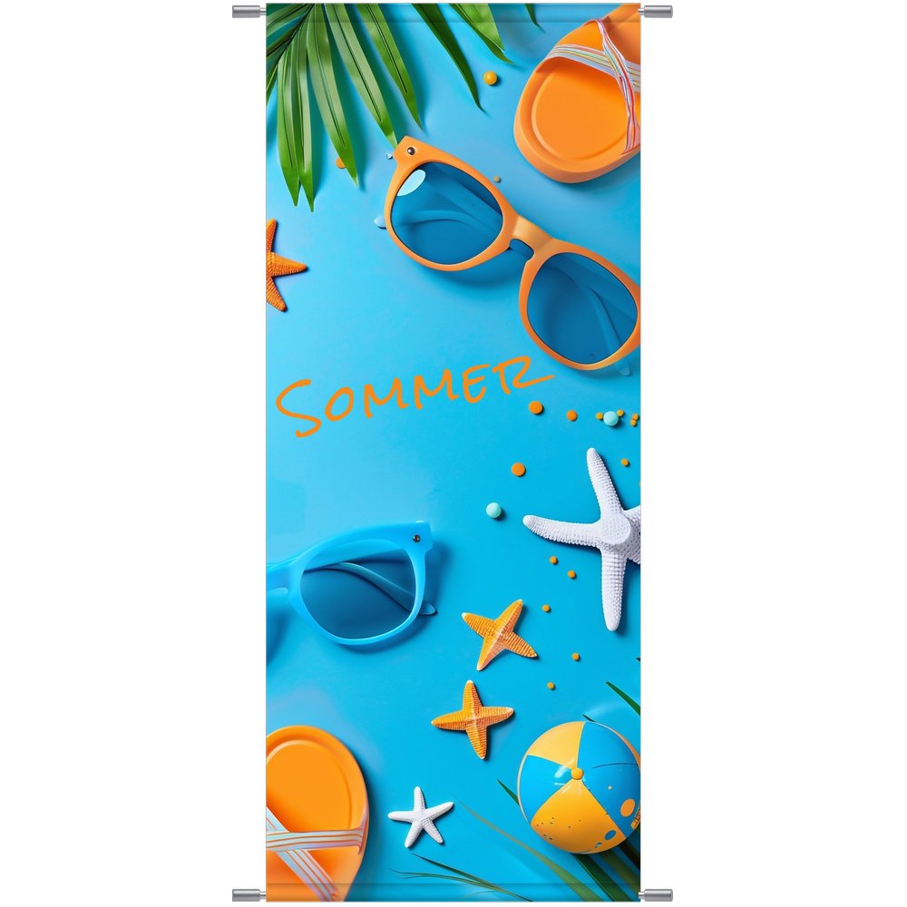 Banner Strandfeeling Brille bunt,75 x 180 cm