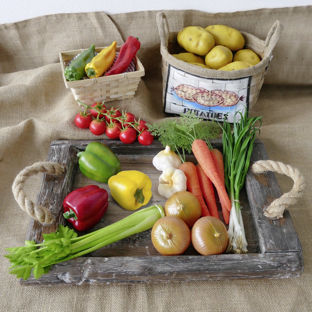 Bambuskorb Kartoffel Motivdruck, 30 x 25 x 25 cm