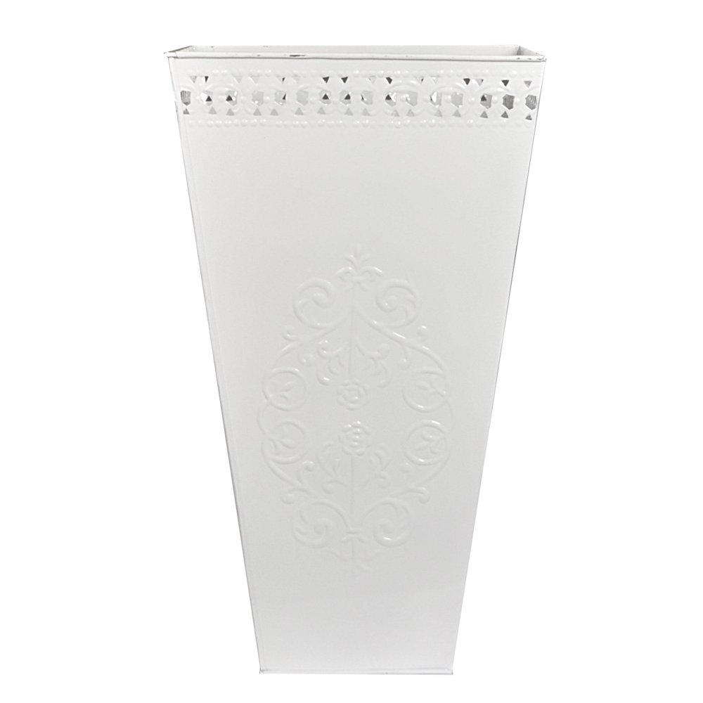 Metallvase Ornament weiß, Ø 30 x 50 cm