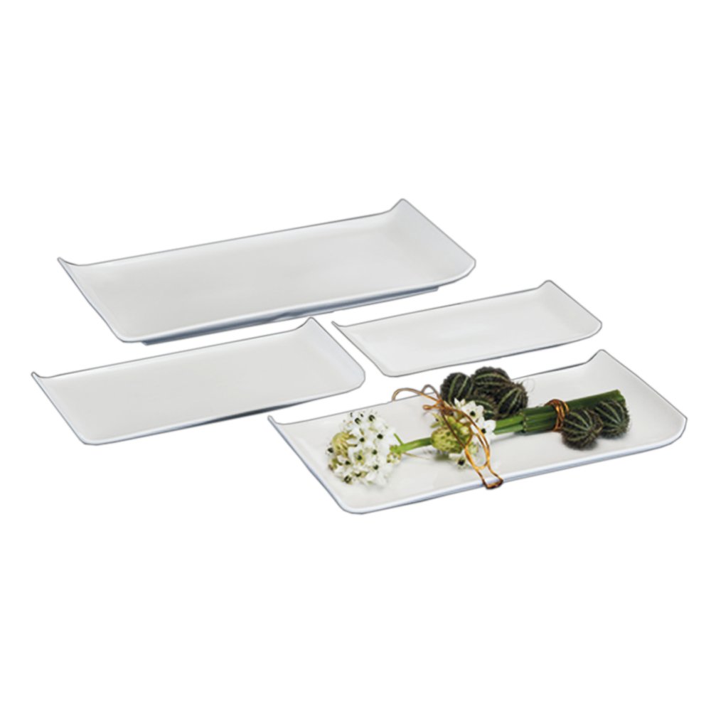 Porzellan Platte FLAT weiß, 30 x 14 x H 2,5 cm