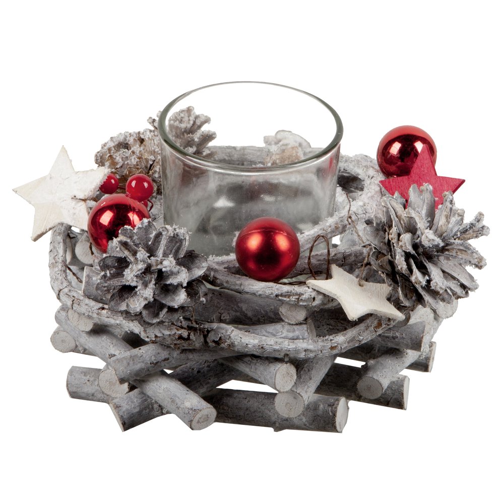 Frosty Kerzenhalter mit Glas, 17 cm