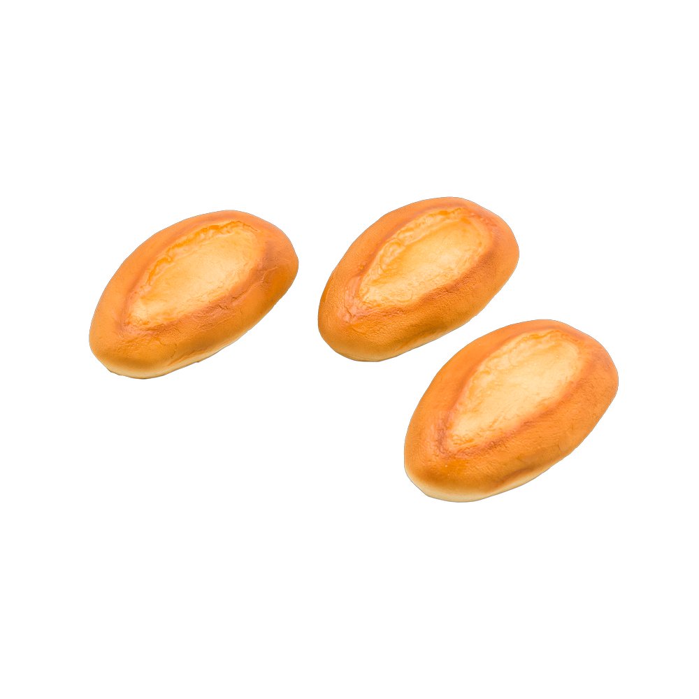 Brötchen Attrappe 3 Stück, 10 x 6 cm