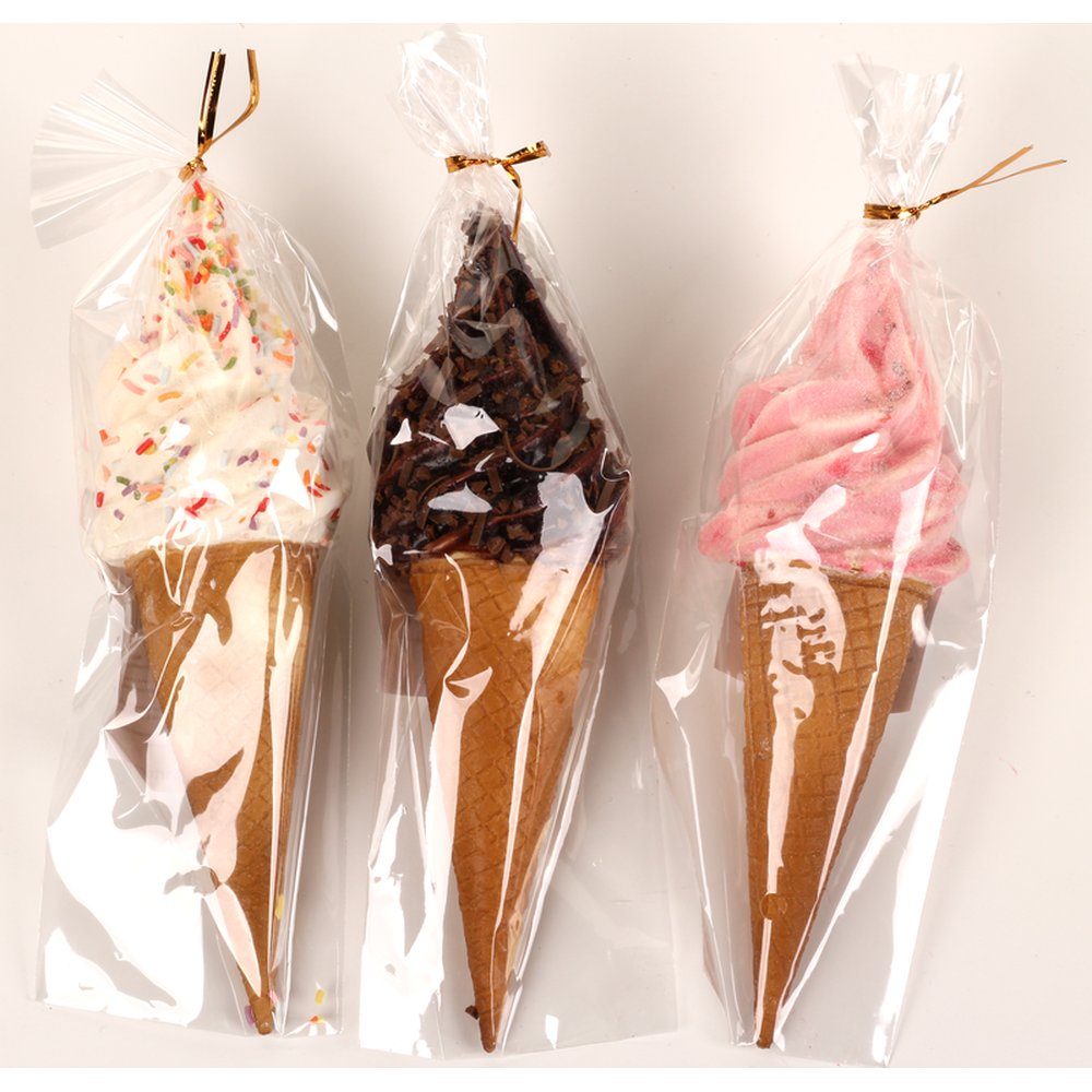 Eishörnchen-Set 3er bunt,D6 cm, 19 cm