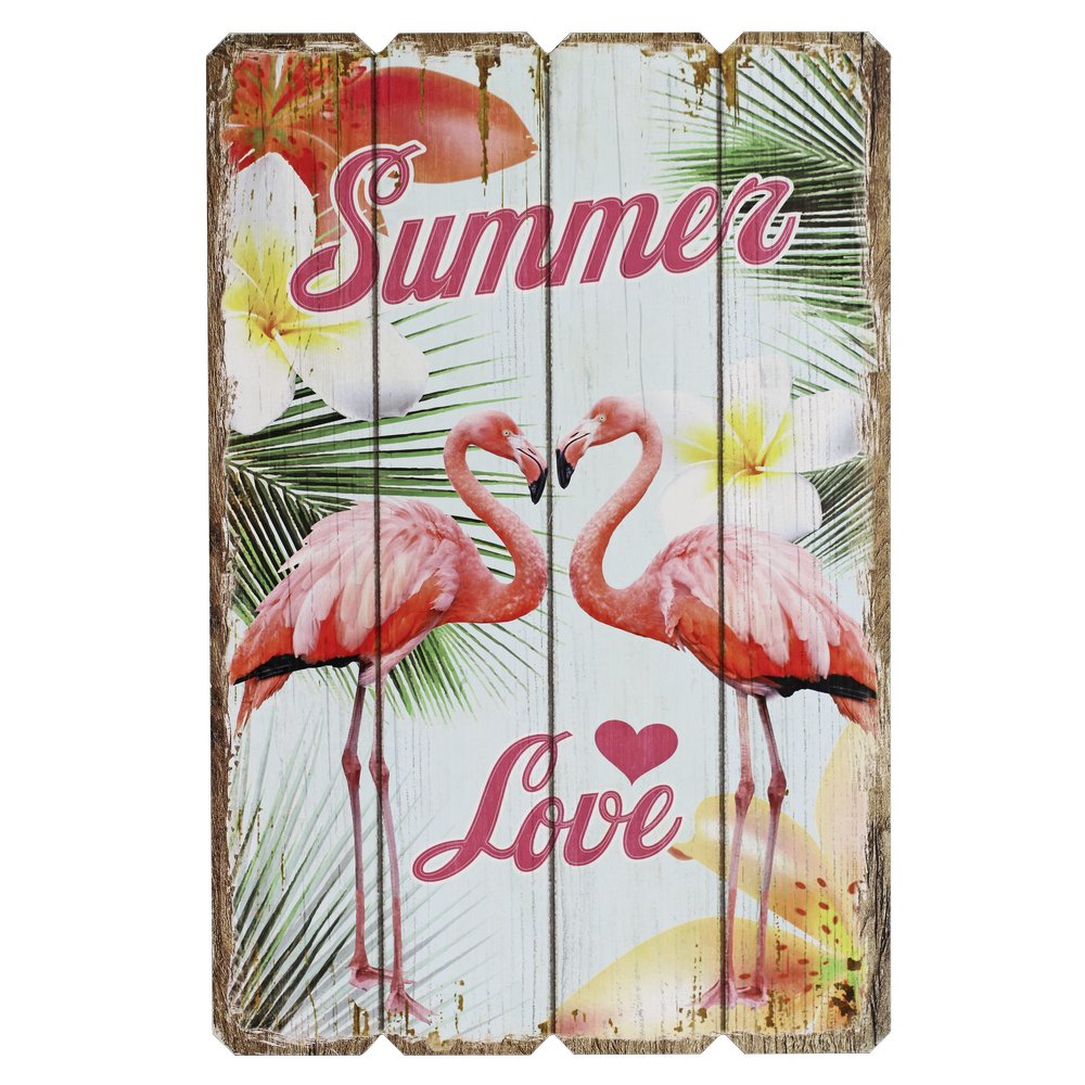 Schild Summer Flamingo Love, 38 x 57 cm