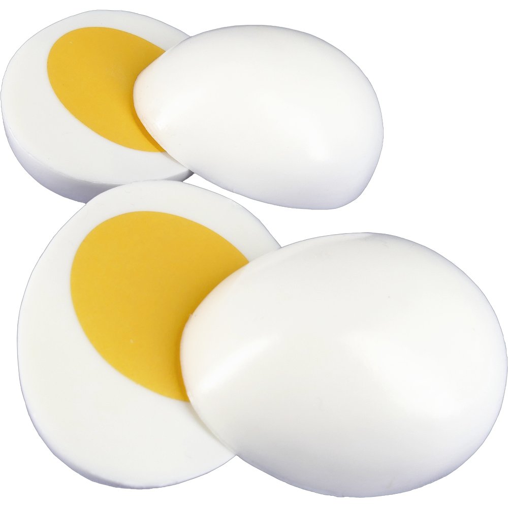 Ei halbiert 1 Stück, Kunststoff, mit Dotter, 4,5 x 6,5 cm