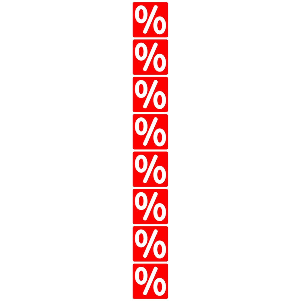 Ankleber %-Zeichen 99 x 13 cm