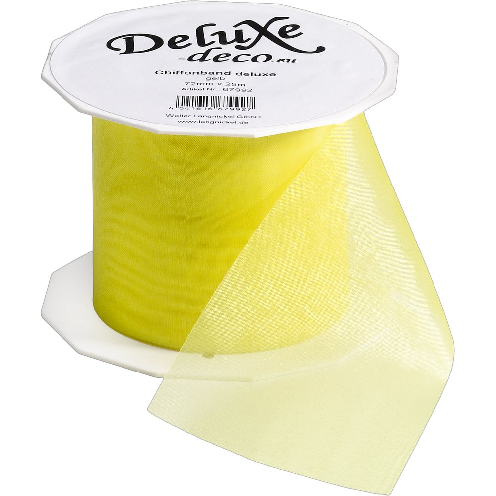 Chiffonband deluxe gelb, 72 mm x 25 m