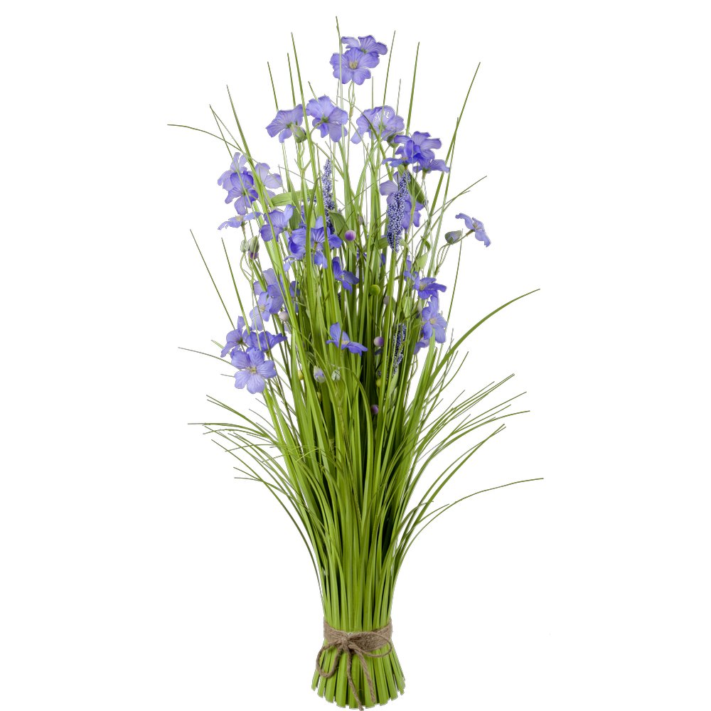 Grasbund mit Blüten + Knospen grün/violett, H 80 cm, Ø 50 cm