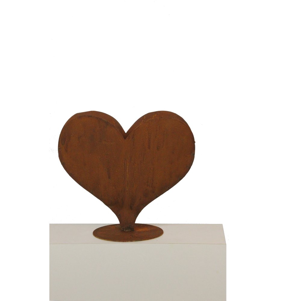 Herz auf Platte Metall/Rosteffekt, 34 x 30 cm