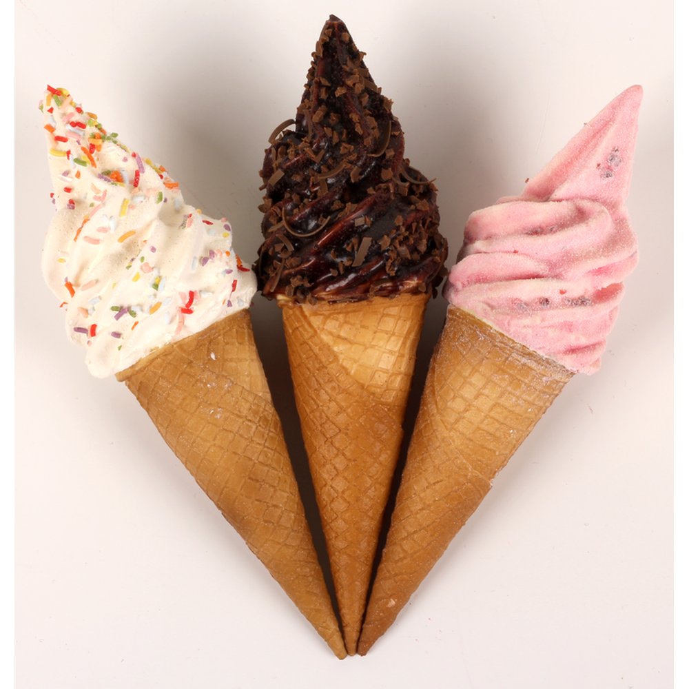 Eishörnchen-Set 3er bunt,D6 cm, 19 cm