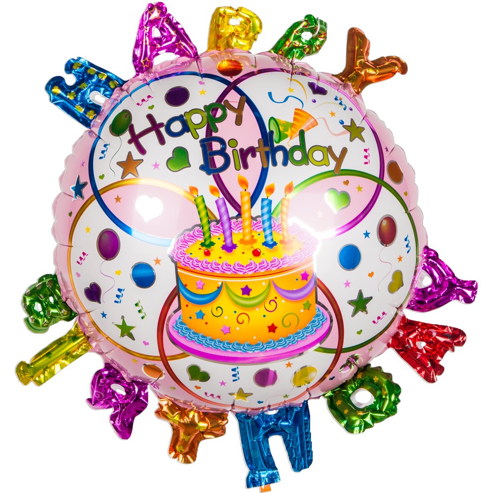 Folienballon Happy Birthday 3D Schrift, 45 cm