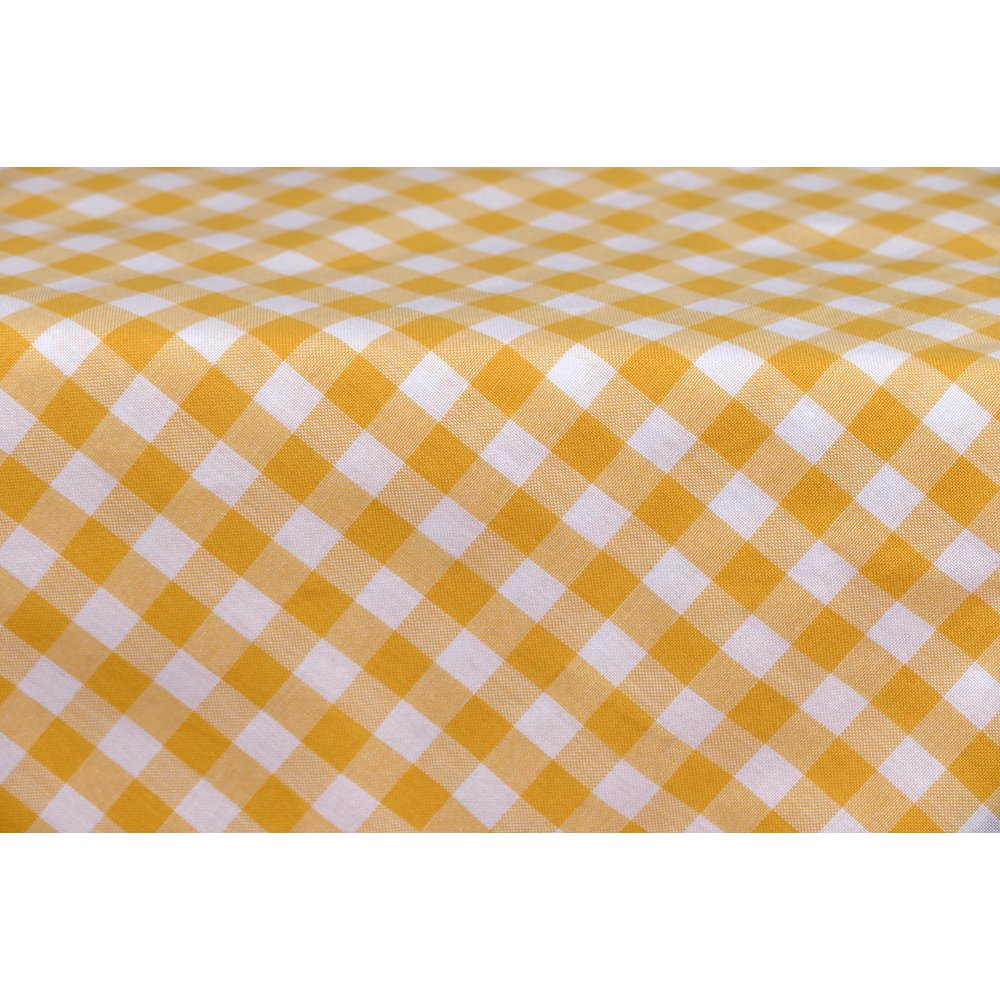 Stoff Karo groß gelb-weiß, 140 cm breit