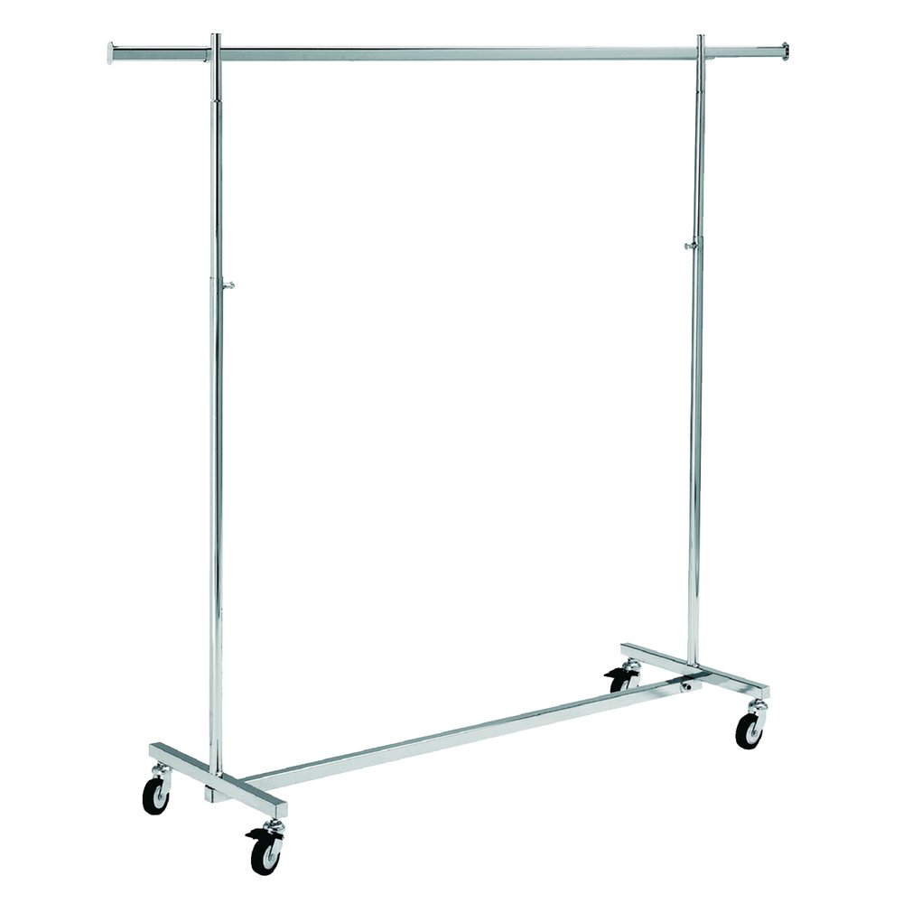 Konfekionsständer Vierkant Variant, chrom, 140 x 50 cm, 140-220 cm ausziehbar