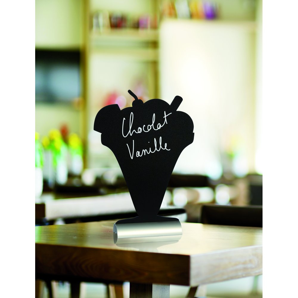 Schieferlacktafel Eis schwarz / alu, ca. 25 x 35 cm