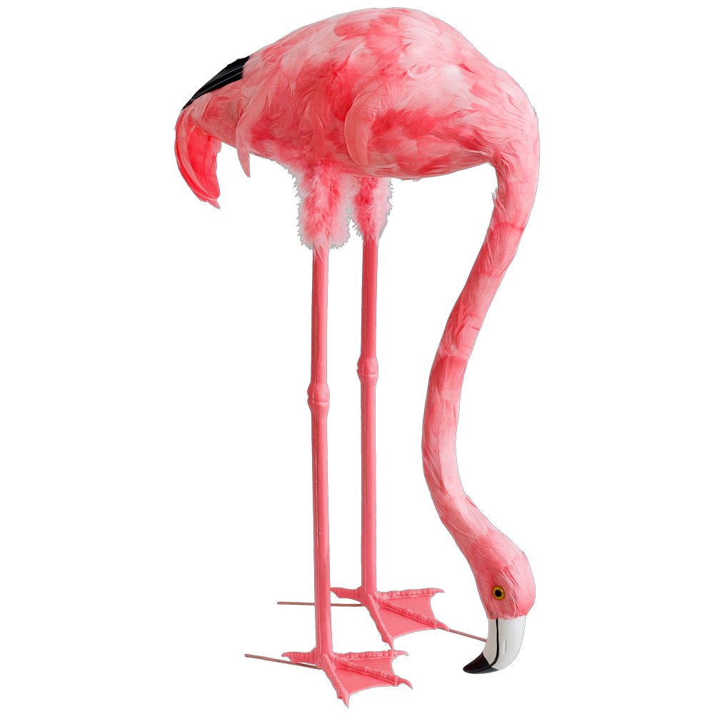 Flamingo Tierattrappe Kopf unten groß, 72 cm