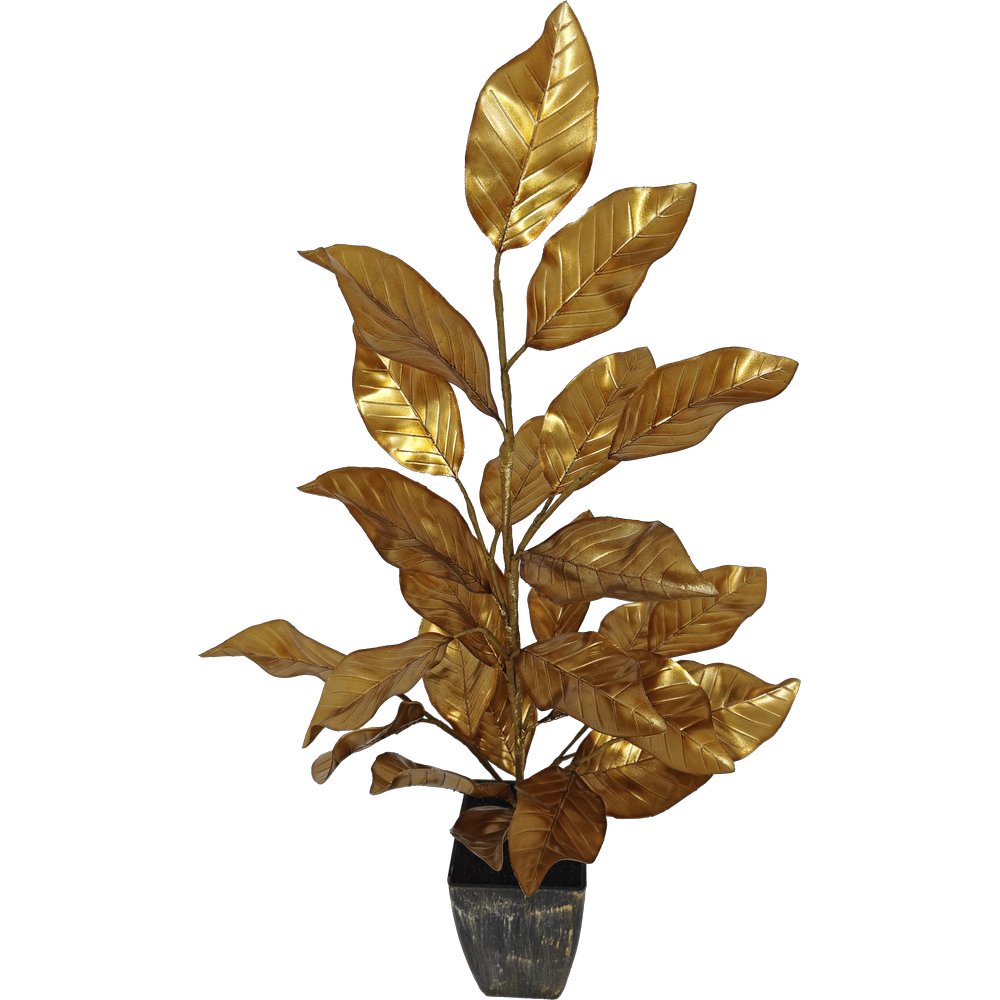 Baum Magnolia Deluxe im Topf gold/kupfer,Ø30 x H80 cm