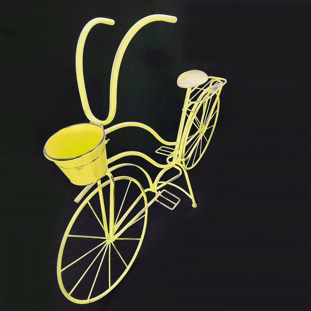 Fahrrad Metall Deko XL gelb, L 113 x H 82 cm