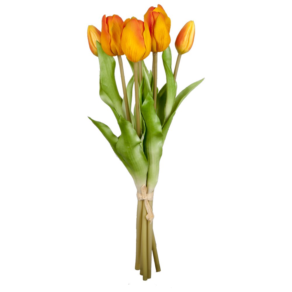 Tulpenstrauß x7 hochwertig orange, Ø 20 x H 38 cm