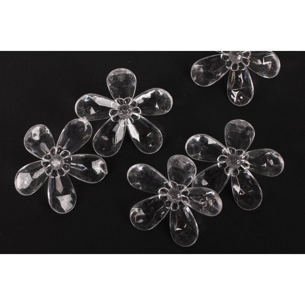 Kunststoffblüten 20 Stück transparent, 5,7 x 2,1 cm