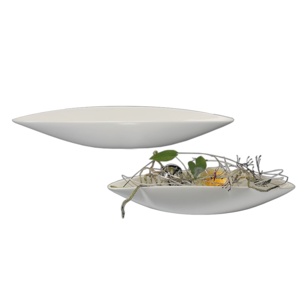 Porzellan Schale ELONGATE weiß, 31 x 7,5 x H 6 cm