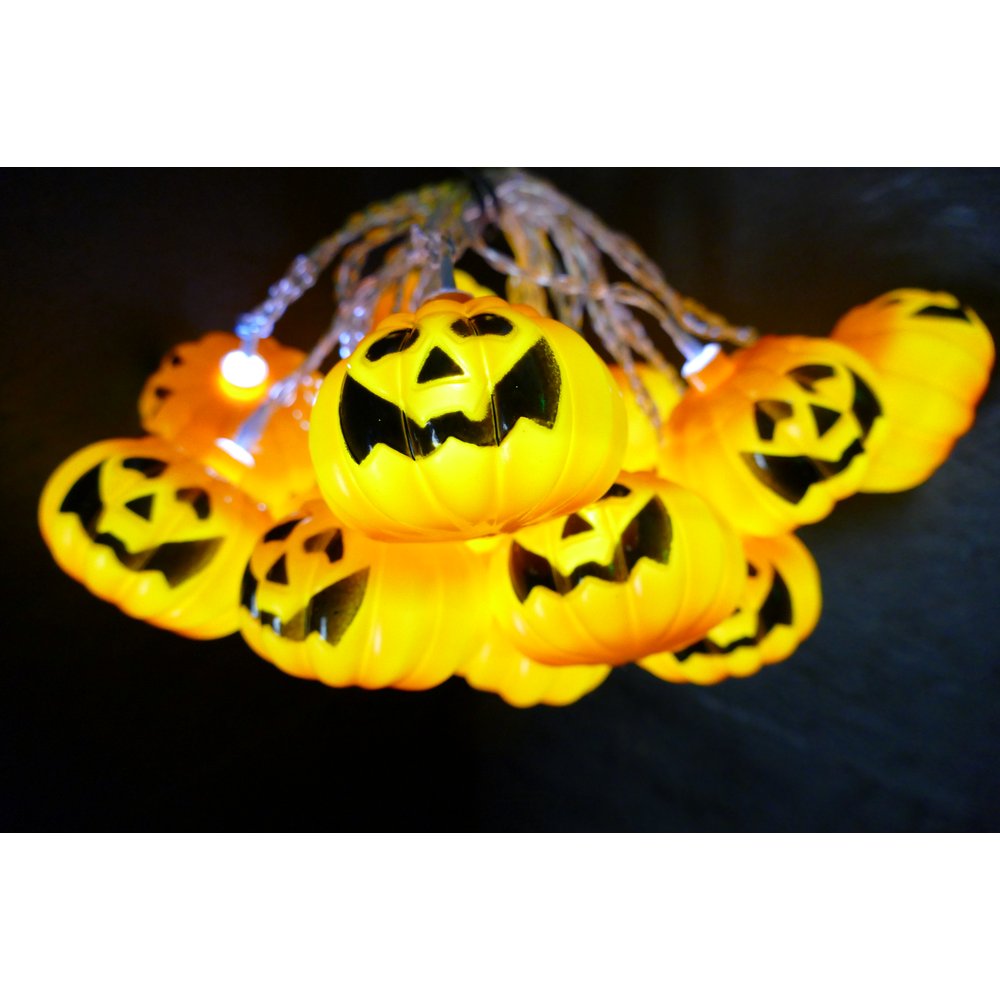 Halloween Lichterkette + USB orange, kalt-weiß,3,8 M + 3 M