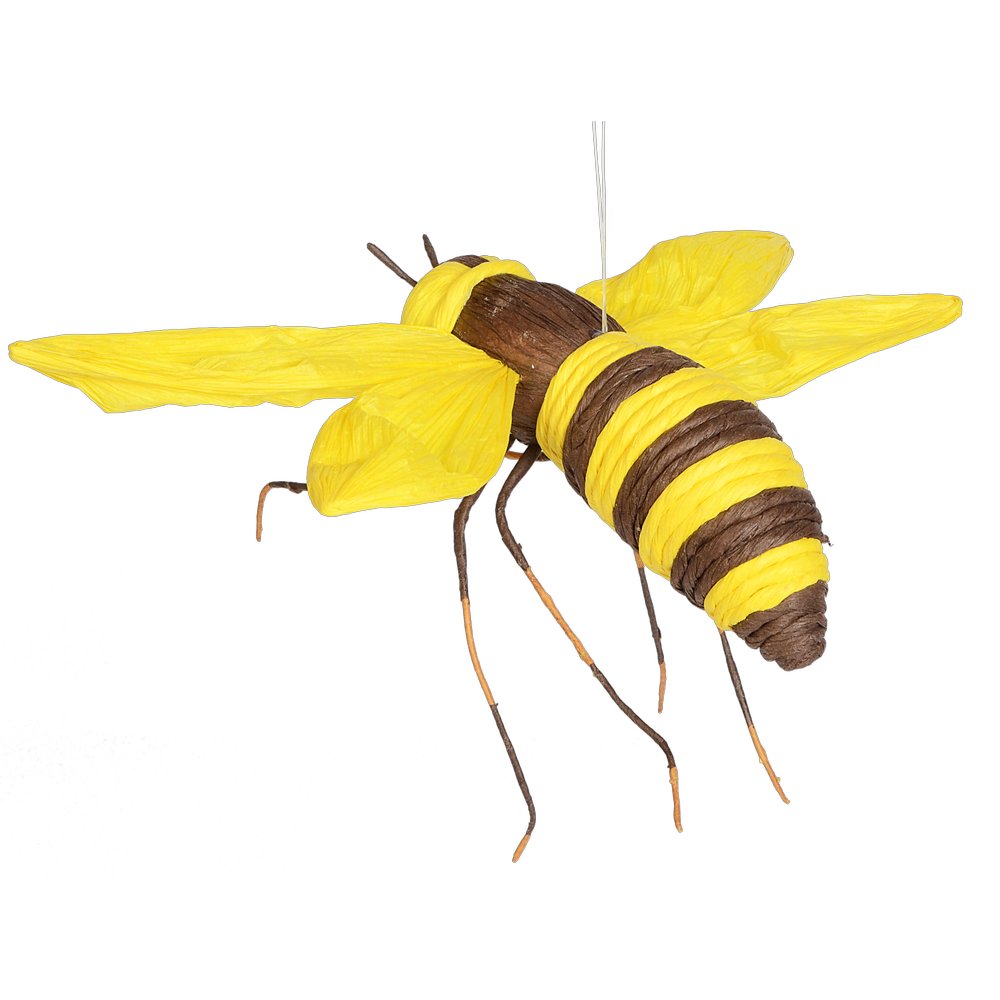 Biene Paper gelb-braun L,  20 x 20 x 12 cm