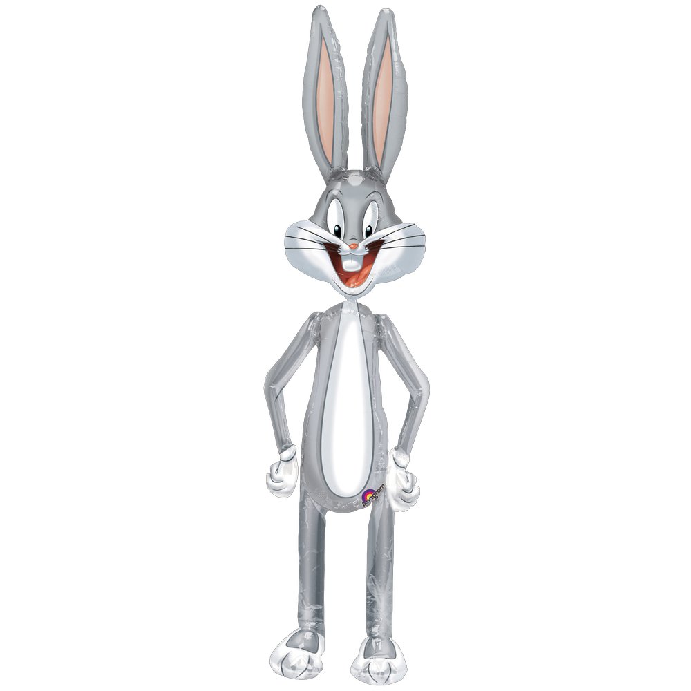 Folienballon Bugs Bunny Motivballon grau-weiß, H 208 cm