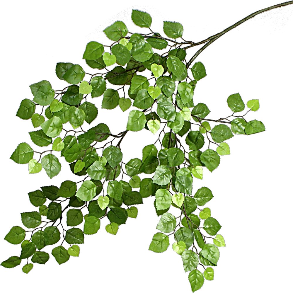 Birkenzweig 168 Blätter grün/hellgrün, 100 cm