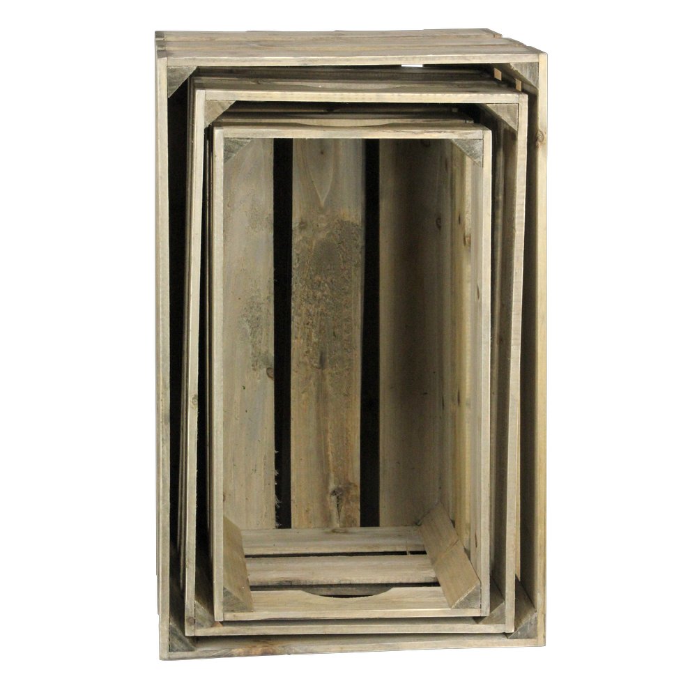 Holzkistensatz Big 3-teilig braun, 55/50/45 cm