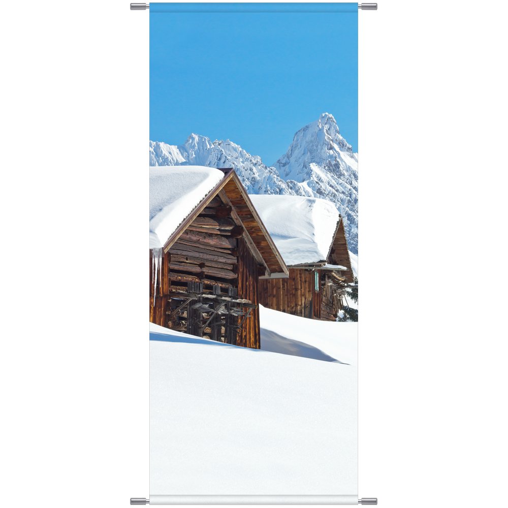 Banner Winter-Hütte, 75 x 180 cm